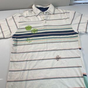 Y2K Enyce Striped Polo Shirt XL Patch Logo Streetwear